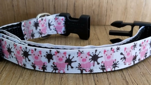 Small Pig Print Dog Collar