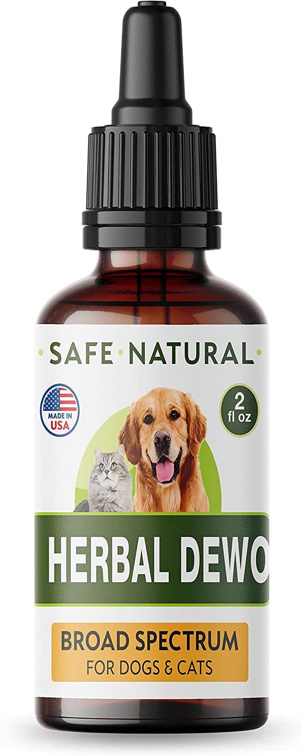 Dewormer for Dogs and Cats - Made in USA Broad Spectrum Worm Treatment - Eliminates & Prevents Tapeworms, Roundworms, Hookworms, Whipworms - Puppy & Kitten - All Breeds and Size - 2Oz