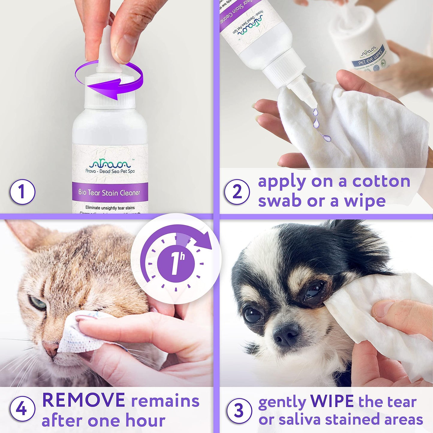 Arava Stain-B-Gone: Premium Pet Tear & Saliva Stain Eliminator
