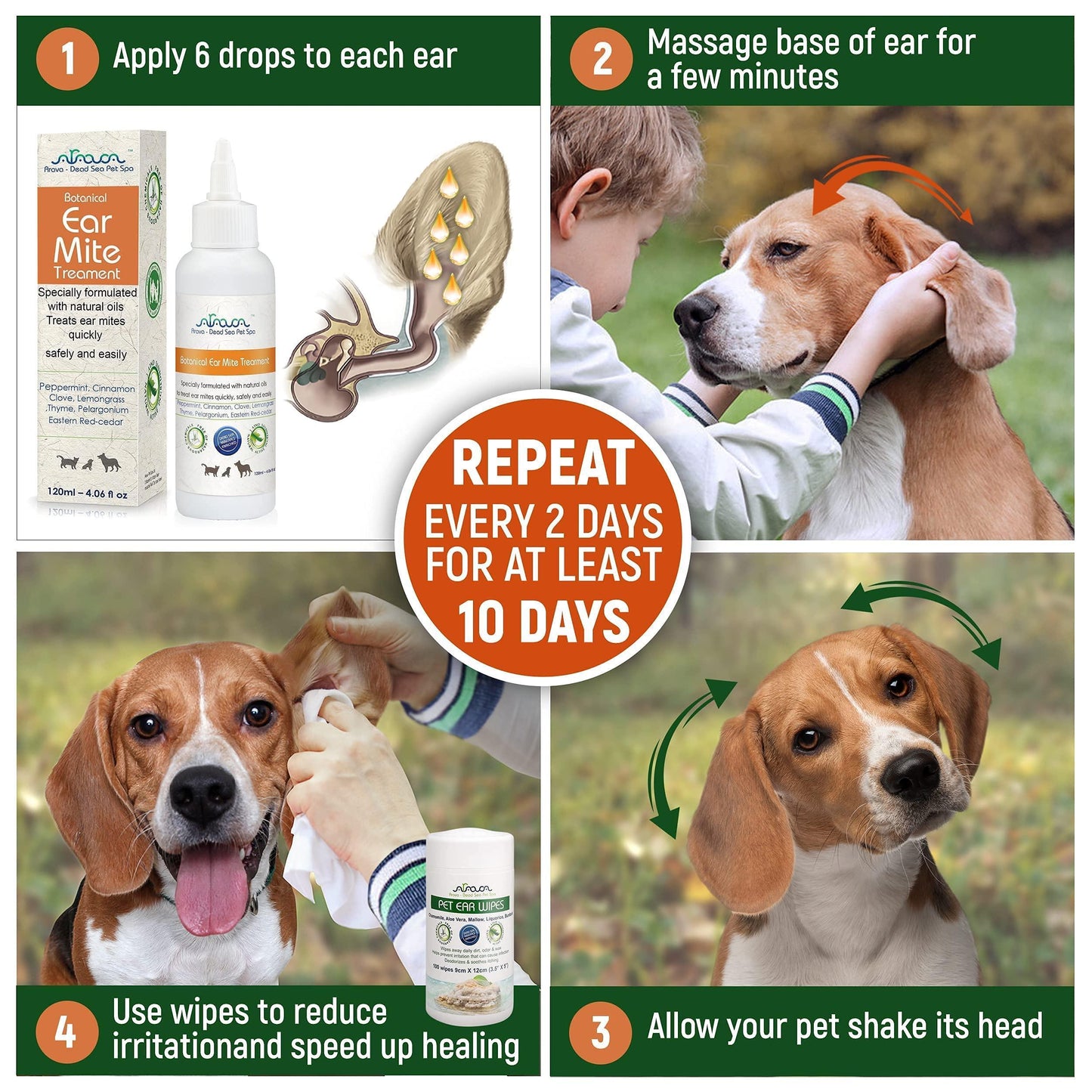 Arava Natural Ear Mite Treatment: Effective for dogs & cats 13+ lbs, puppies 9+ months. Shows results in 10 days. Natural, safe, with money-back guarantee.