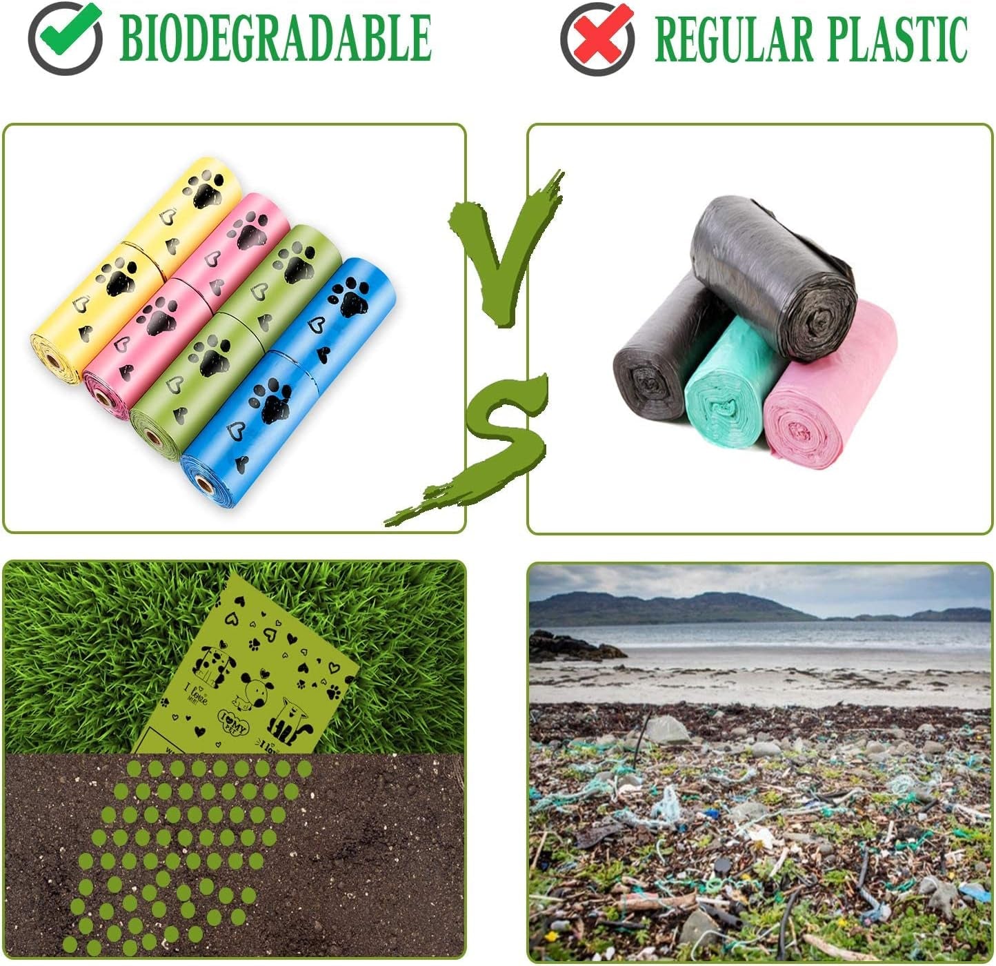 Biodegradable Dog Poop Bags: Eco-Friendly, Extra Thick; Leak-Proof
720 large (13.5”x9”) bags in 4 cute colors. Strong, 100% leak-proof design for all dog sizes. EPI material biodegrades, protecting the environment. Includes dispenser. Multi-use for diapers, trash. 9-month supply. Easy open, travel-friendly. Perfect for stress-free walks with your Biodegradable Dog Poop Bags: 720 Bags Extra Thick Strong Leak Proof Dog Waste Bags for Dogs with 1 Dispenser (4 Mixed Colors Green Blue Yellow Pink)-Scented