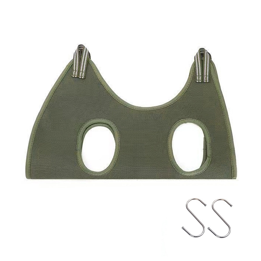 Green Cat Grooming Restraint Bag with Hammock