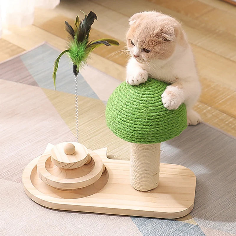 Cat Tree with Scratching Post and Toys | Interactive Kitty Tower