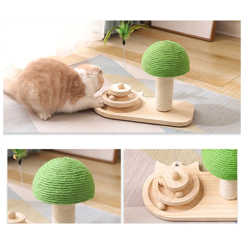 Cat Tree with Scratching Post and Toys | Interactive Kitty Tower