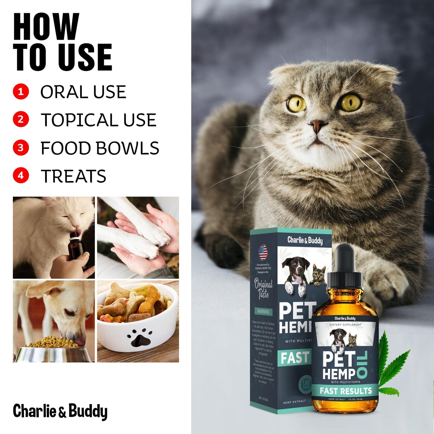 Hemp Harmony Pet Oil: Boosts mood, eases inflammation, supports joints, aids digestion, stimulates appetite, soothes skin, and promotes sleep. Natural wellness for your furry friend!