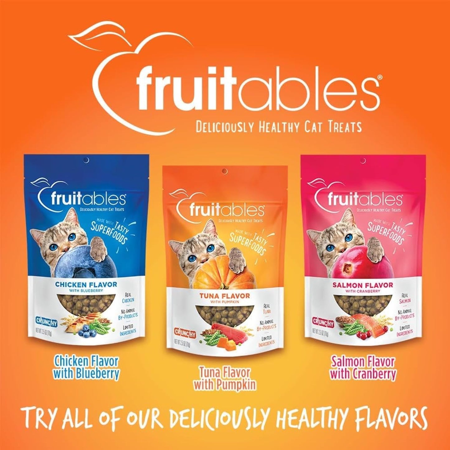 Cat Treats – Crunchy Treats for Cats – Healthy Low Calorie Treats Packed with Protein – Free of Wheat, Corn and Soy – Made with Real Tuna with Pumpkin – 2.5 Ounces
