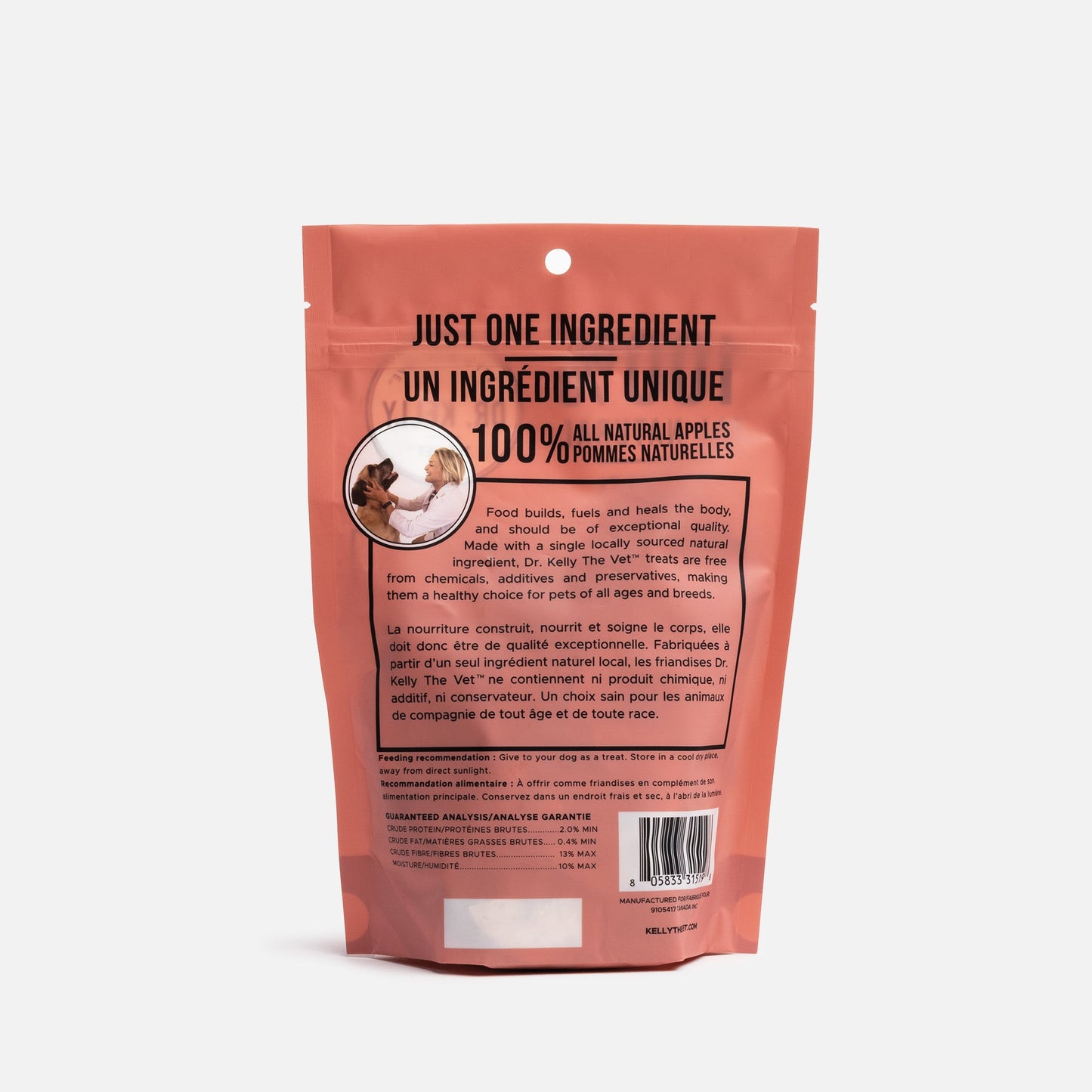 Dr. Kelly The Vet All-Natural Apple Dog Treats – 100% Apple, Healthy Treats
