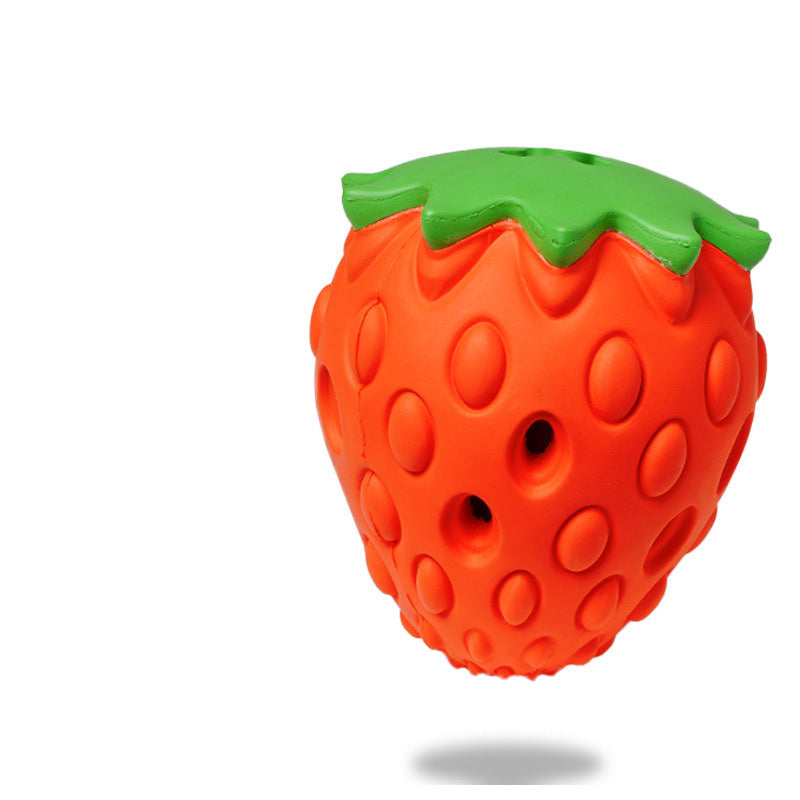 Durable Dental Chew Strawberry Ball for Dogs