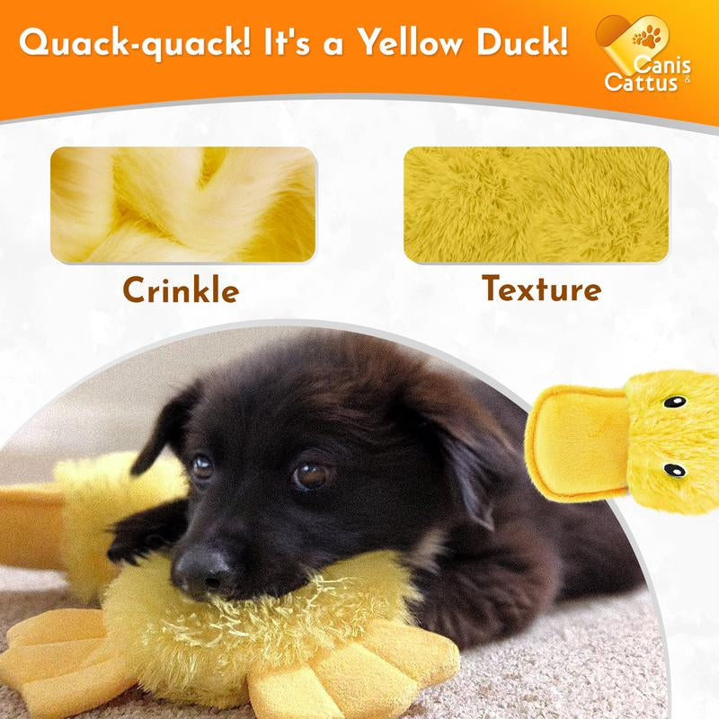 Canis&Cattus Yellow Fluffy Duck Toy for Small and Large Dogs Small Medium