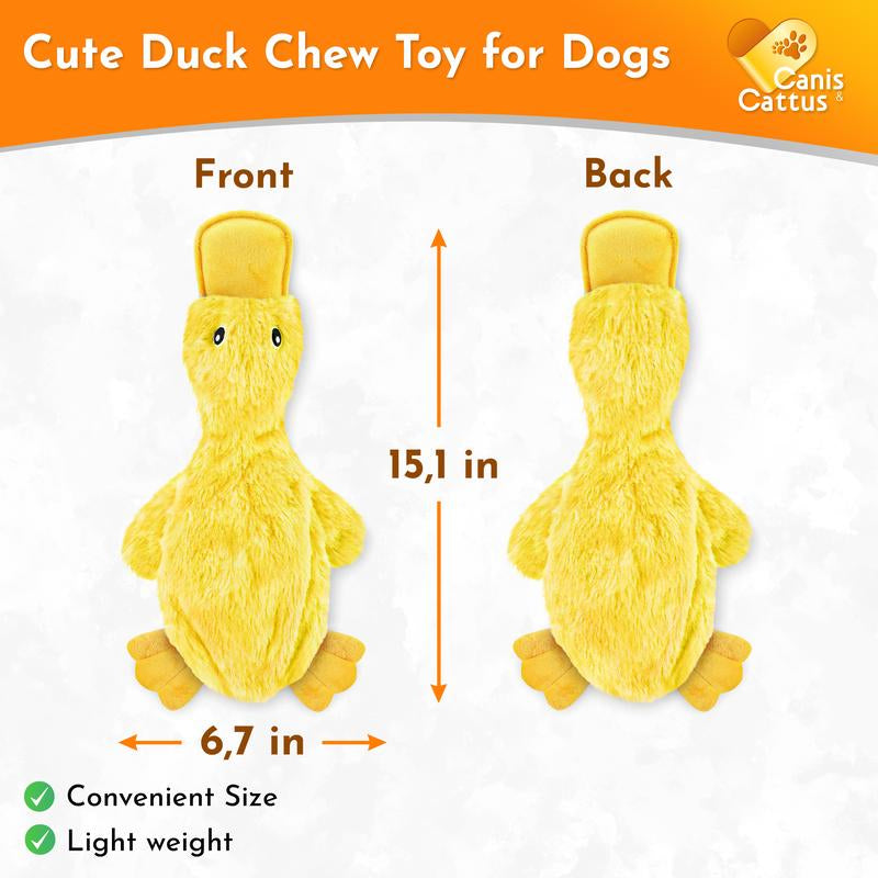 Canis&Cattus Yellow Fluffy Duck Toy for Small and Large Dogs Small Medium
