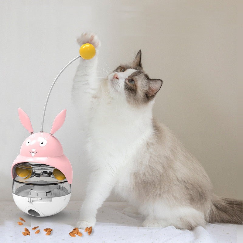 Interactive Treat-Dispensing Cat Tumbler Toy: 4 Animal Shapes