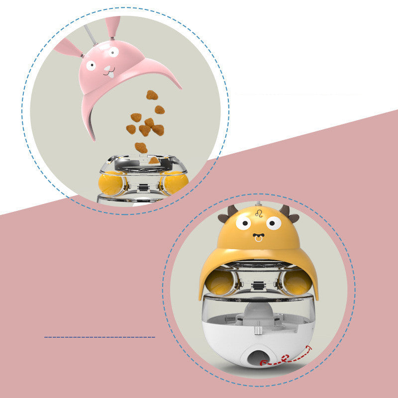 Interactive Treat-Dispensing Cat Tumbler Toy: 4 Animal Shapes