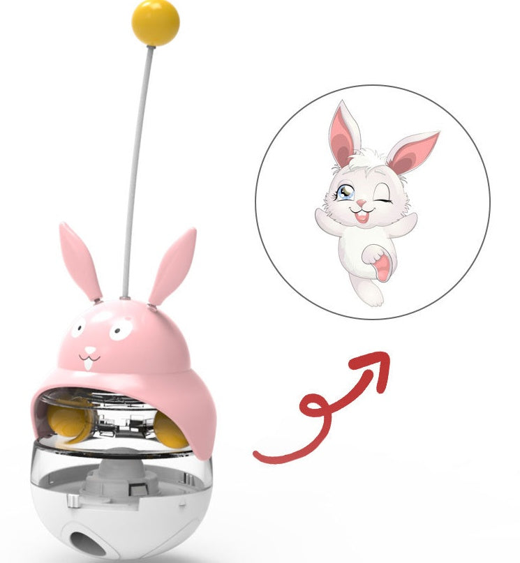 Interactive Treat-Dispensing Cat Tumbler Toy: 4 Animal Shapes
