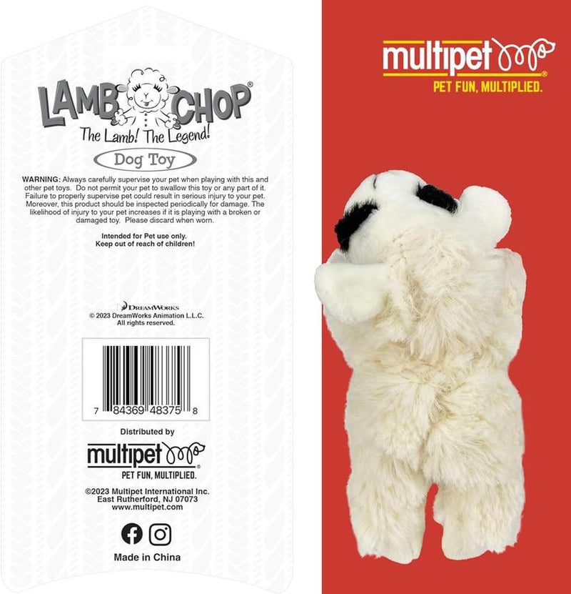 Multipet INTERNATIONAL 843140 Lambchop Plush Squeak Toy Mini for Pets, 6-Inch, White, Small Dog