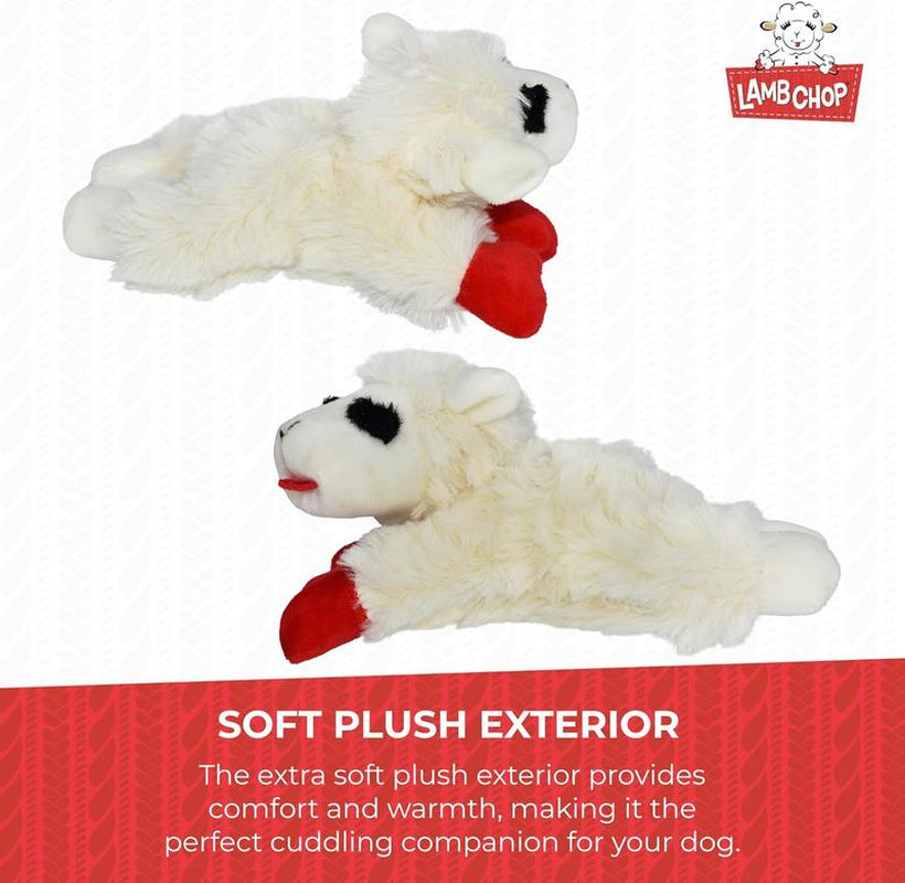 Multipet INTERNATIONAL 843140 Lambchop Plush Squeak Toy Mini for Pets, 6-Inch, White, Small Dog