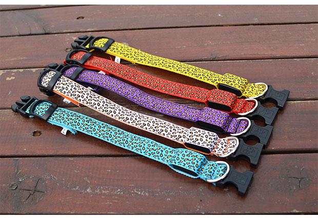 Red Leopard Print LED Dog Collar