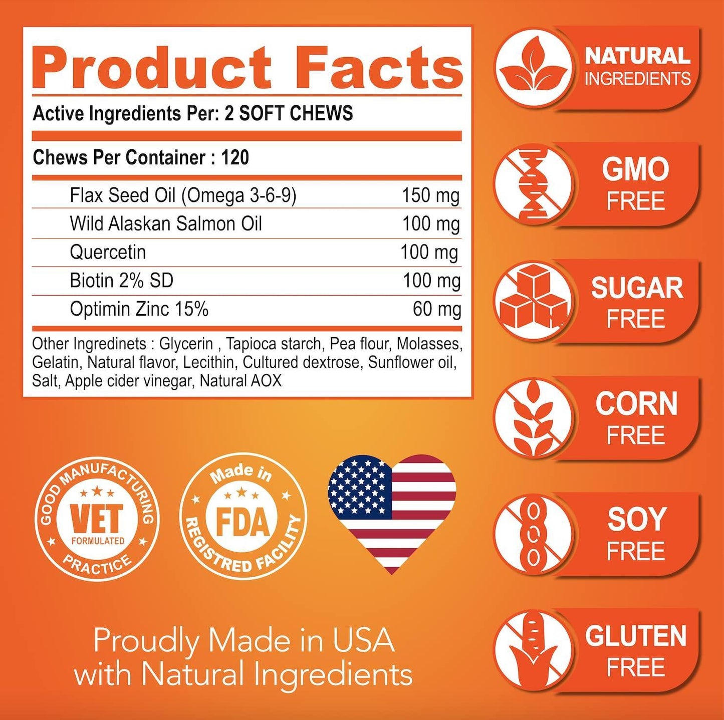 Omega 3 Dog Supplement – Healthy Skin, Shiny Coat, Itch Relief, Vet-Formulated & USA-Made