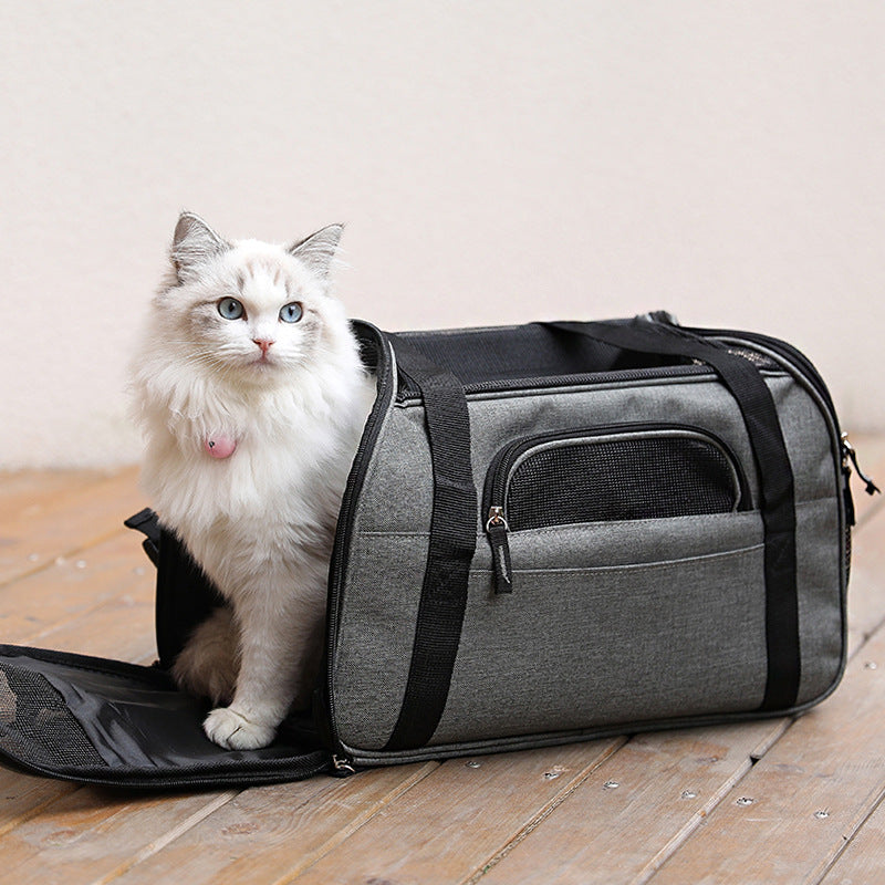 Gray Pet Carrier Travel Bag