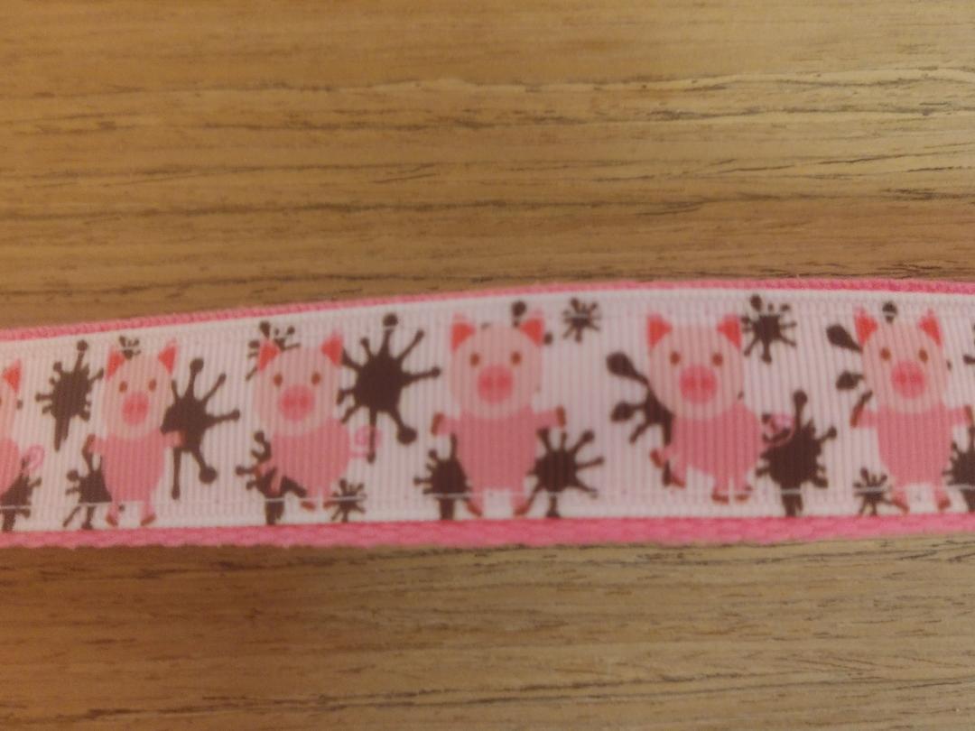 Small Pig Print Dog Collar