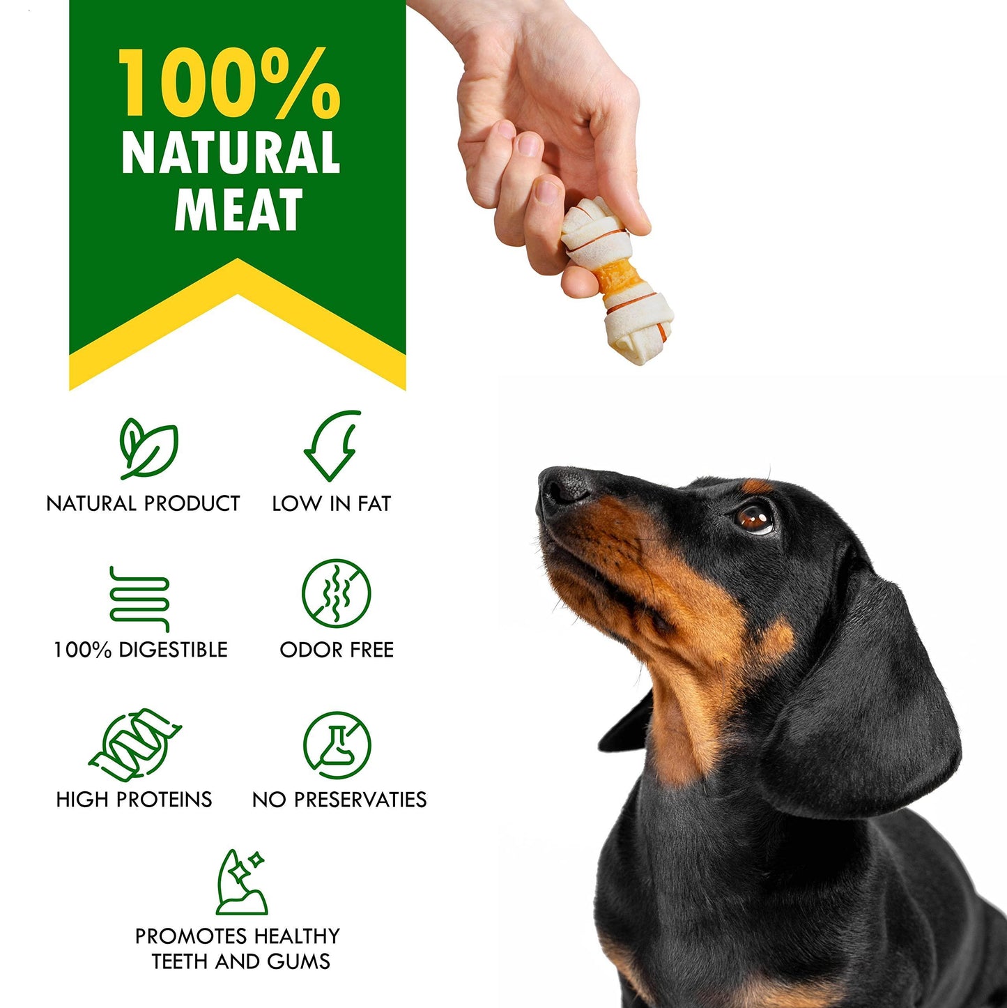 Rawhide Bones with Real Chicken – High-Protein Dog Chews for Healthy Teeth