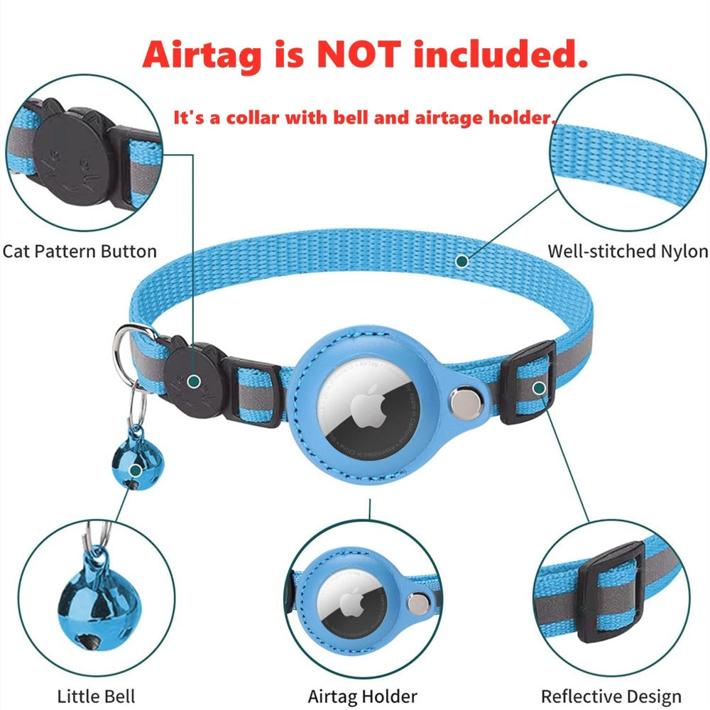 Reflective Airtag Case Collar – Keep Your Pets Safe and Stylish!