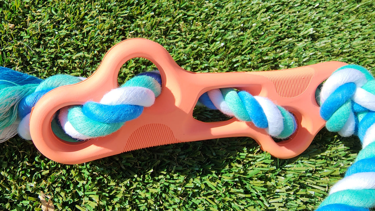 Rubber Bone with Rope – Interactive Chew Toy for Dogs