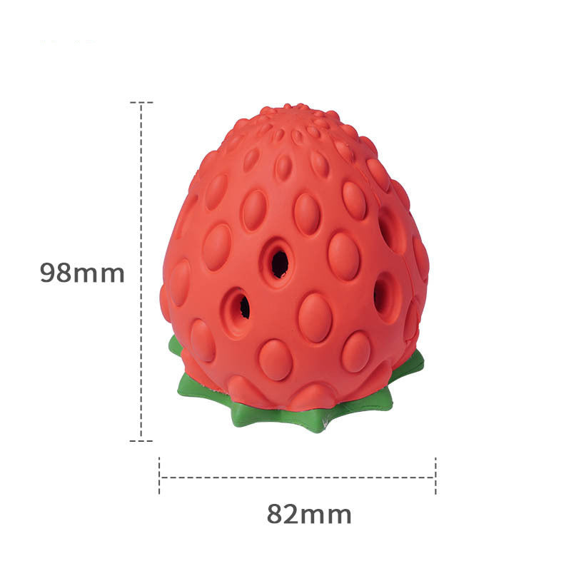 Durable Dental Chew Strawberry Ball for Dogs
