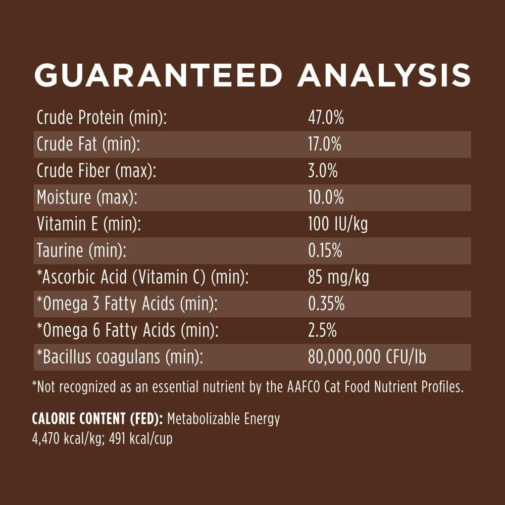 Instinct Ultimate Protein Grain-Free Cage-Free Chicken Dry Cat Food offers 95% protein from real chicken, unmatched digestibility, raw-coated kibble, and no grains or artificial additives. It includes probiotics, omegas, and antioxidants for digestive, skin, coat, and immune health.