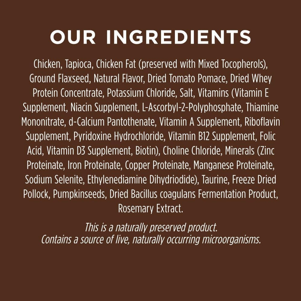 Instinct Ultimate Protein Grain-Free Cage-Free Chicken Dry Cat Food offers 95% protein from real chicken, unmatched digestibility, raw-coated kibble, and no grains or artificial additives. It includes probiotics, omegas, and antioxidants for digestive, skin, coat, and immune health.