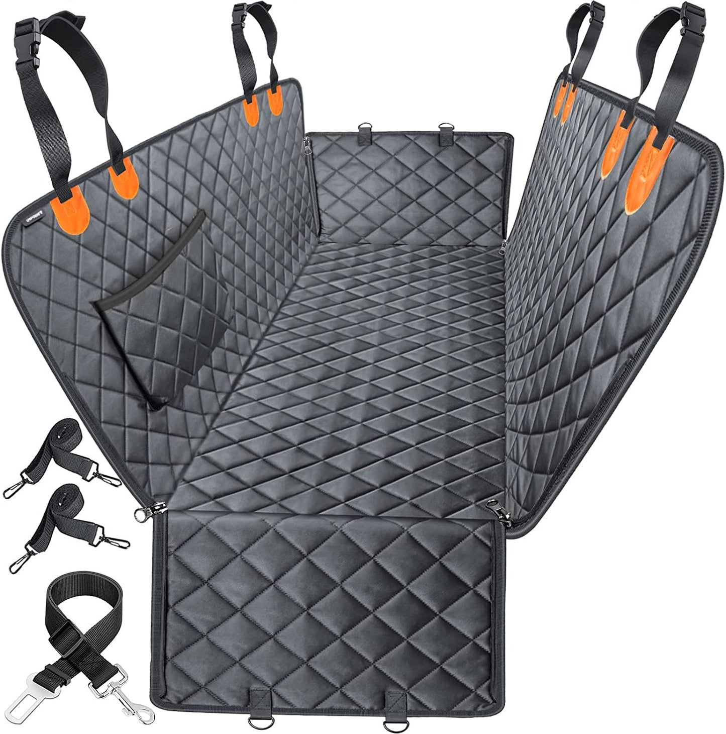 URPOWER dog car seat cover: Waterproof, versatile hammock with side flaps. Fits most vehicles. Easy install, clean. Non-slip, odor-free. Protects seats from pets.