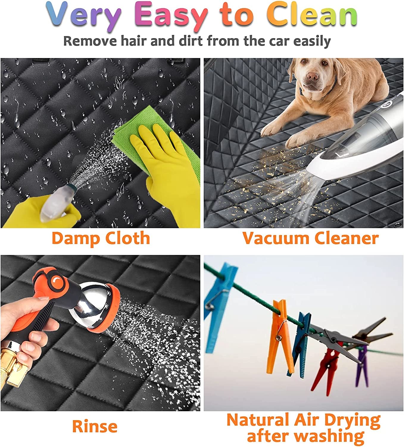 URPOWER dog car seat cover: Waterproof, versatile hammock with side flaps. Fits most vehicles. Easy install, clean. Non-slip, odor-free. Protects seats from pets.