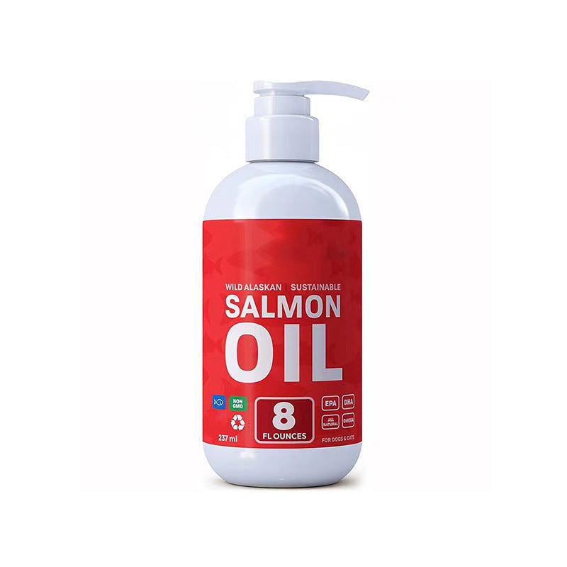 Wild Alaskan Salmon Oil for Pets: Omega-3 rich supplement for skin, coat, joints & immunity. Reduces shedding, supports allergy defense. For cats & dogs. Easy pump bottle. Delicious flavor.