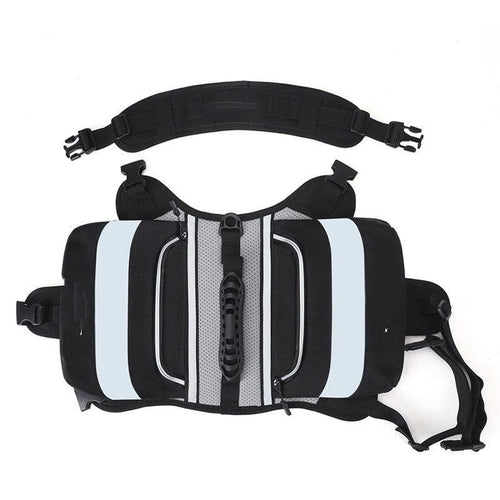 Gear up for adventure with our comfortable and reliable dog hiking backpack! This durable and waterproof design features a stylish black color and is built for convenience with multiple pockets for essentials and breathable mesh to keep your furry friend cool on the trail. Perfect for hiking, camping, or travel, and with a reflective design for added visibility and safety, it’s the ideal companion for any outdoor excursion. Available in sizes for small and large breeds.