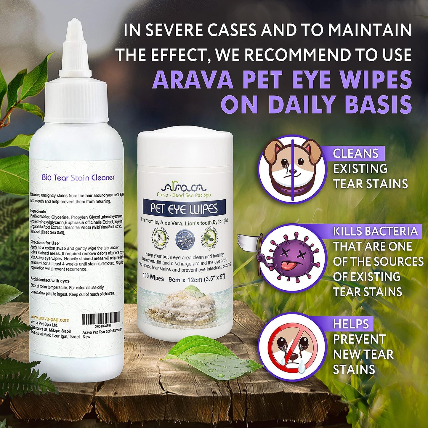 Arava Stain-B-Gone: Premium Pet Tear & Saliva Stain Eliminator