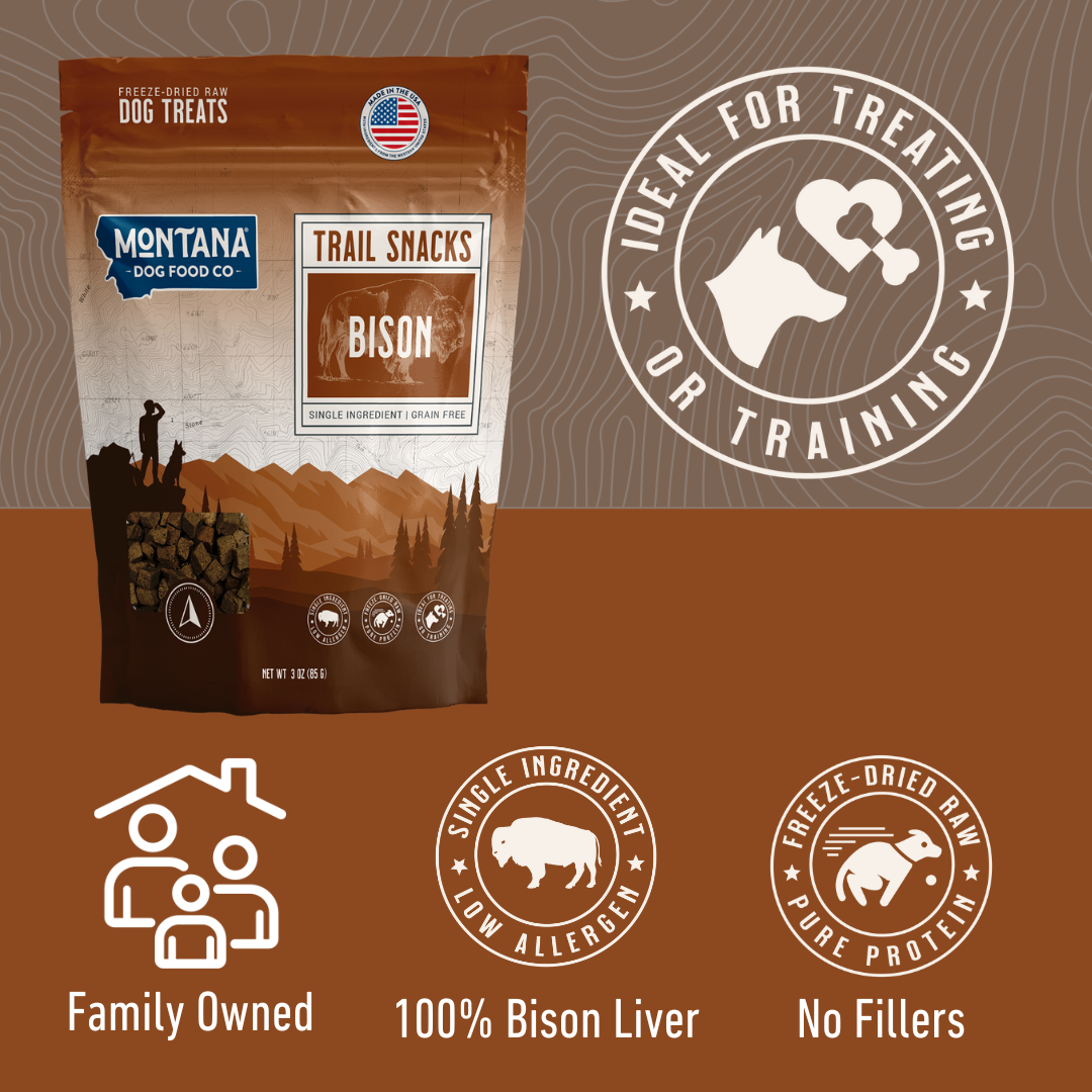 Bison liver freeze-dried dog treat highlights for novel protein high-value training rewards