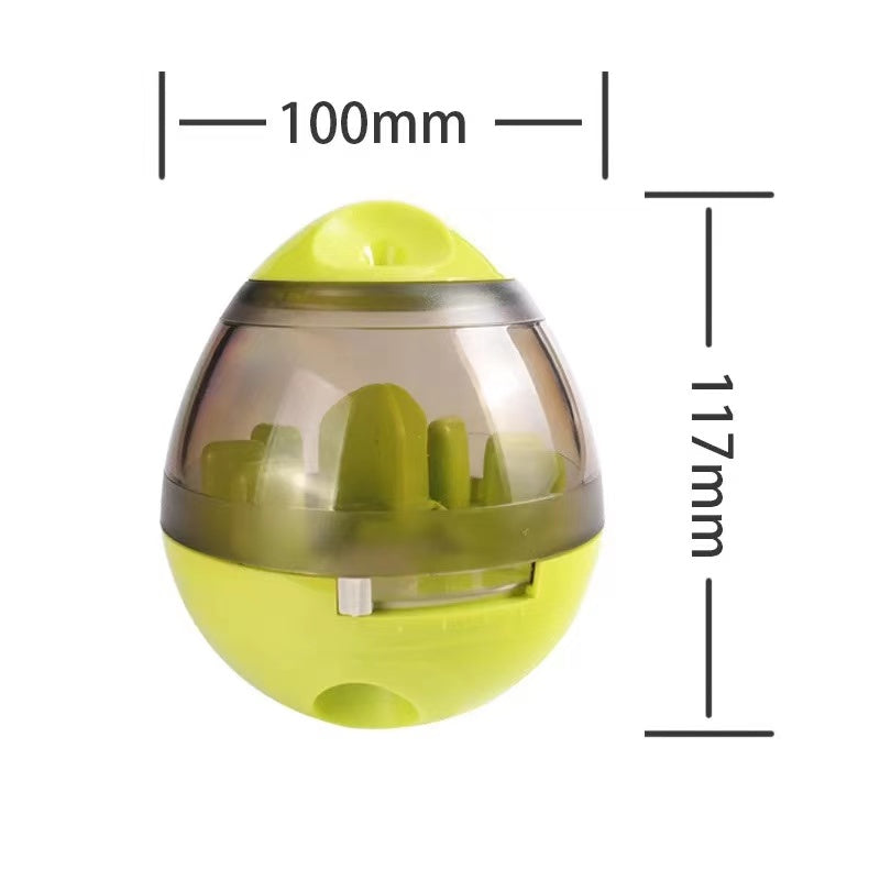 Scarlet Coco pet toy fun tumbler leaking ball, dual-use pet toy designed for dogs, with colorful rubber and textured surface.