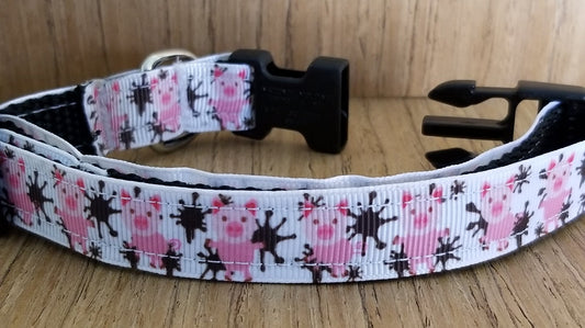 Small Pig Print Dog Collar