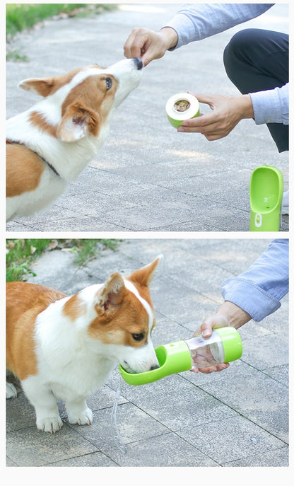 Portable 2-in-1 Dog Water Bottle & Food Container