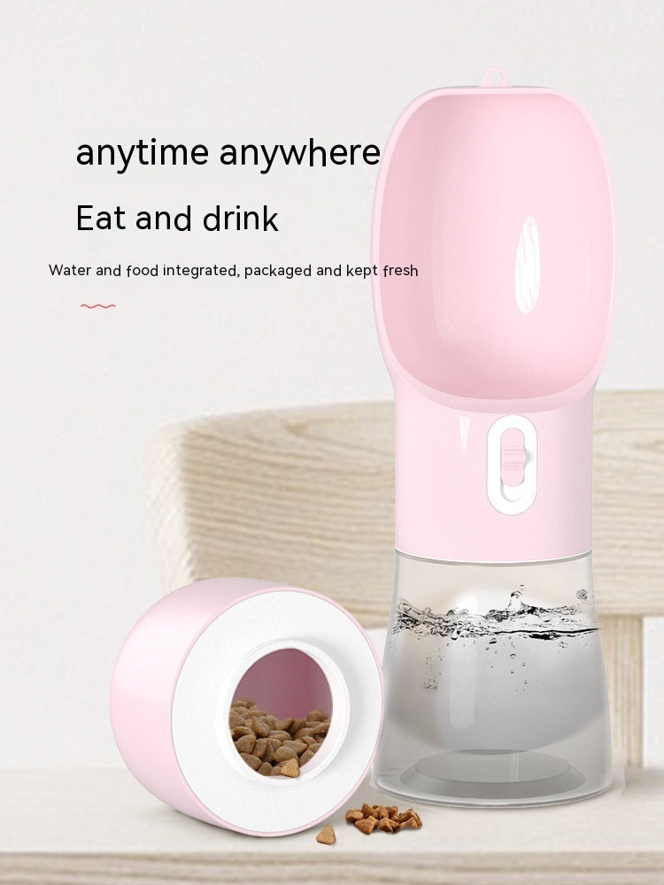 Portable 2-in-1 Dog Water Bottle & Food Container