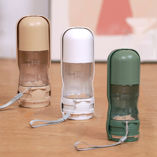 Collapsible 2-in-1 Dog Water Bottle & Food Container for Travel