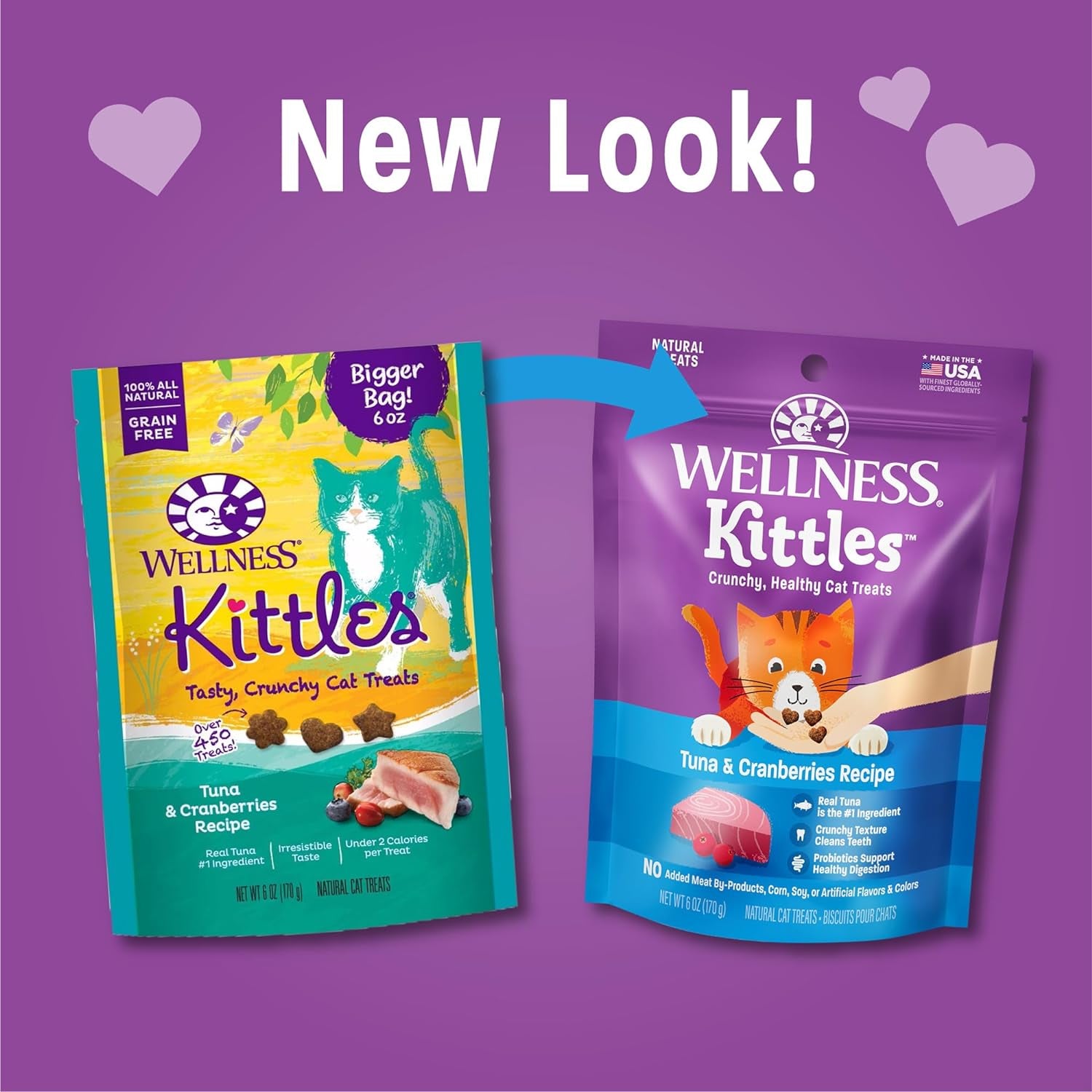 Kittles Natural Grain Free Cat Treats, Tuna & Cranberries, 6-Ounce Bag