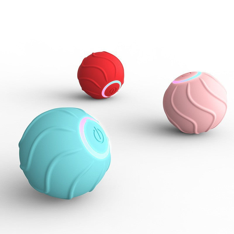 Crimson Medea smart cat toy rolling ball for interactive pet play, designed to entertain cats and engage pet owners.
