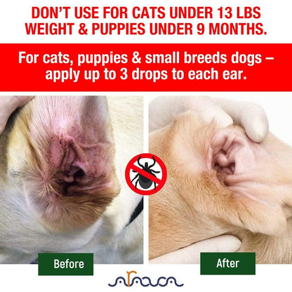 Arava Natural Ear Mite Treatment: Effective for dogs & cats 13+ lbs, puppies 9+ months. Shows results in 10 days. Natural, safe, with money-back guarantee.