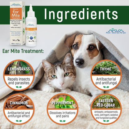 Arava Natural Ear Mite Treatment: Effective for dogs & cats 13+ lbs, puppies 9+ months. Shows results in 10 days. Natural, safe, with money-back guarantee.