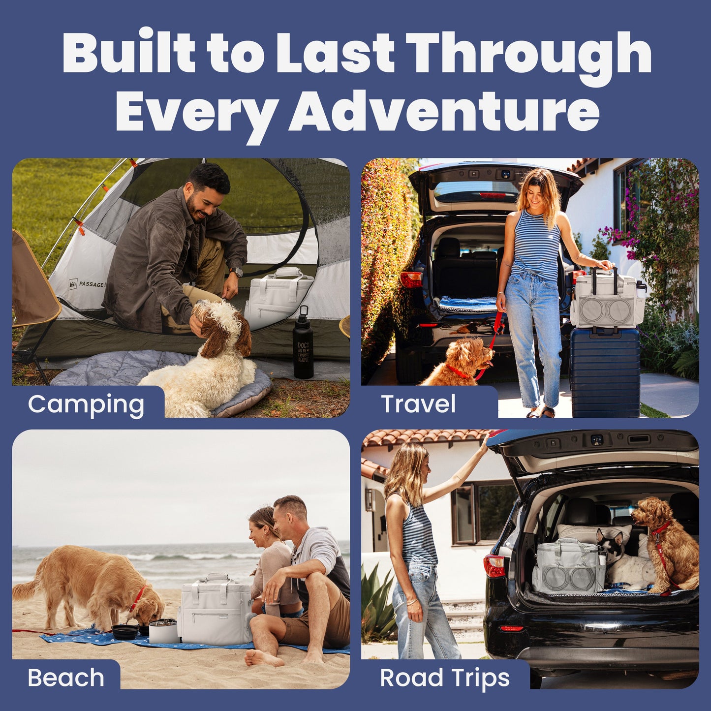 Original Doggy Bag lifestyle – camping, beach, travel, road trip dog supply bag in use