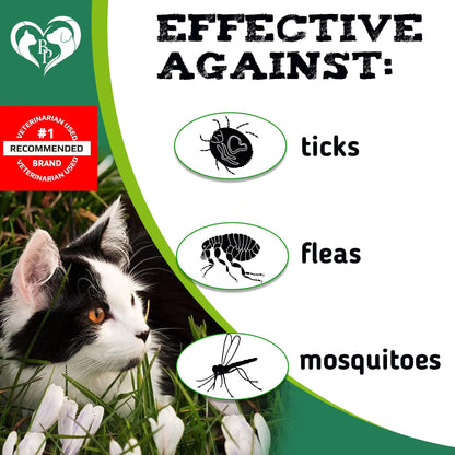 Cat Flea & Tick Chews: Natural, vet-made oral prevention. Salmon-flavored, daily protection against fleas, ticks, eggs, larvae. Safe for all ages. No GMOs. Replaces collars/drops. USA-made.
