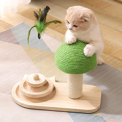 Cat Tree with Scratching Post and Toys | Interactive Kitty Tower