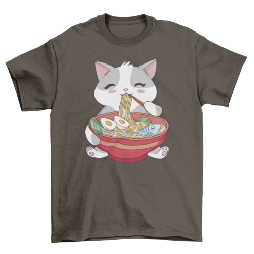 Cat eating Ramen