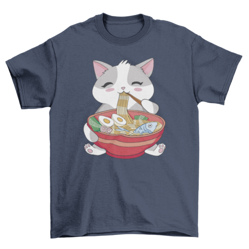 Cat eating Ramen
