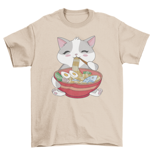 Cat eating Ramen